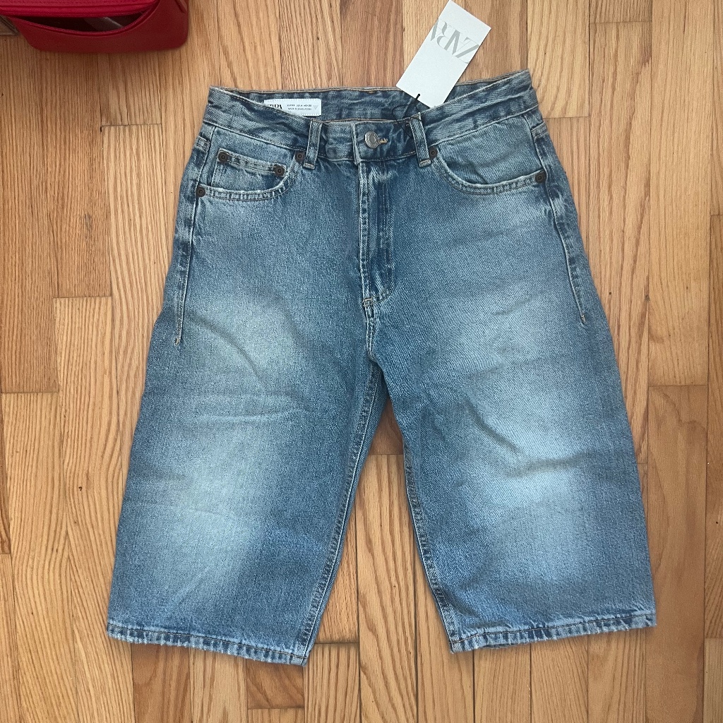 Zara Long Denim Shorts